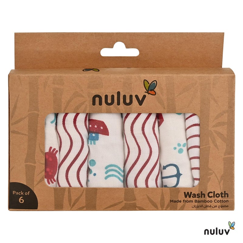 Nuluv Anchor Baby Wash Cloths - Ultra-Soft Bamboo Cotton, Multi-Purpose, Quick-Drying, Pack of 6 - Image 3